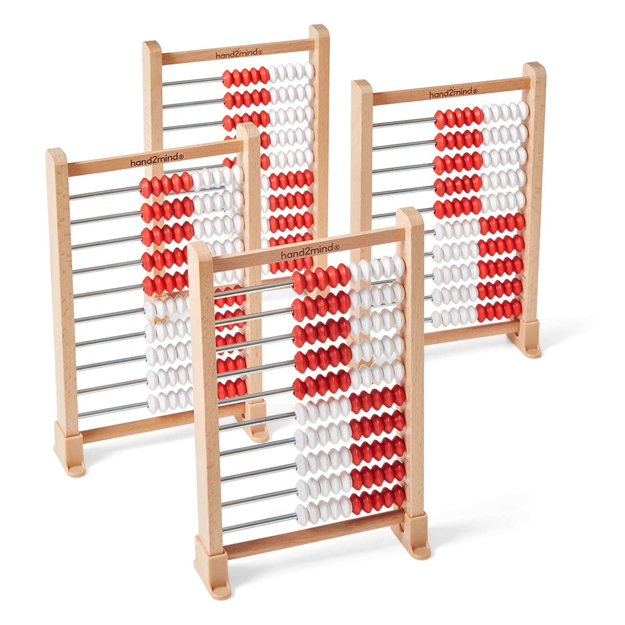 Hand2mind® 100-Bead Wooden Mini Rekenrek, 4ct.